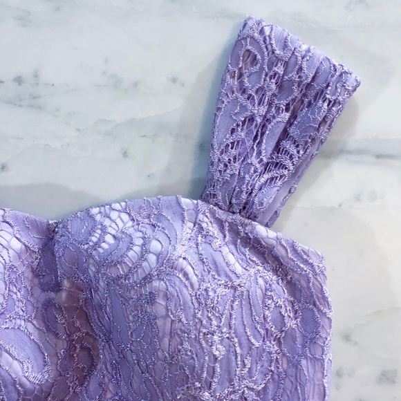 Hebeos Purple Lace Bridesmaid Dress - Picture 2 of 8